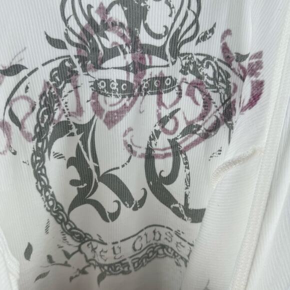 Key Closet Tank Top Size Extra Small NEW Zebra Ribbed Y2K Style 2000s Cotton USA - Picture 8 of 8